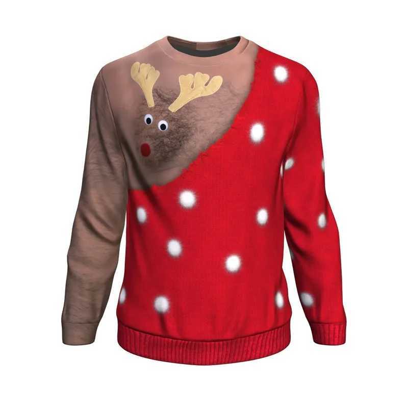 Autumn Mew 3D Happy Christmas Print Sweatshirts Santa Claus Xmas Graphic Round Neck Hoodies Kid Funny Ugly Christmas SweatshirtsX240925