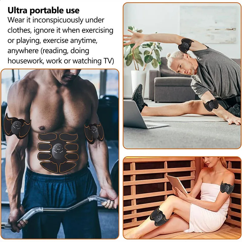 Electric EMS Abs muscle stimulation massager abdominal and hip trainer waist trimmer for arm leg and body shape massage equipment 240919