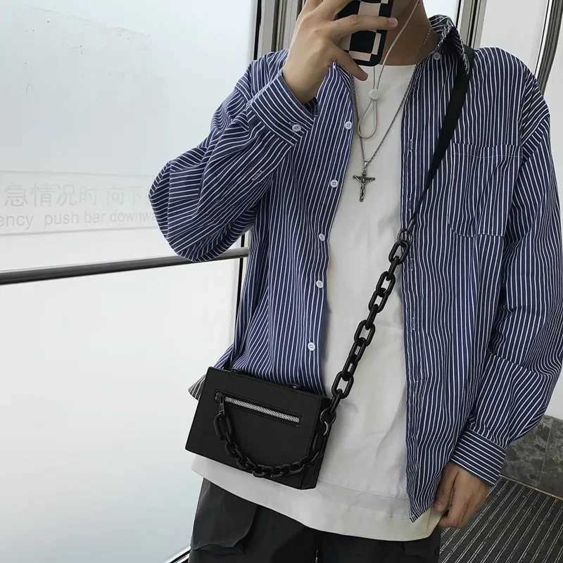 Small WOMen Men ShoULder Messenger Bags Fi Chain Pu Leather Student Crossbody Bag for Teenager Unisex Phe Handbags Z240924
