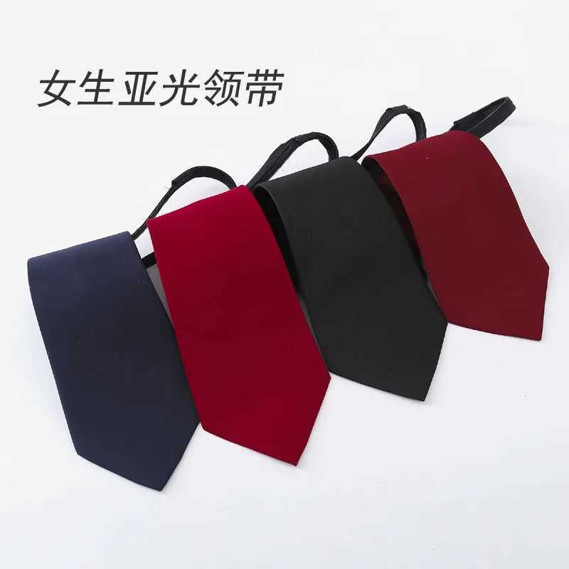 Red and black clip on tie mens safety tie Wenmen butler matte black collar black funeral tie clothing accessories Y240925