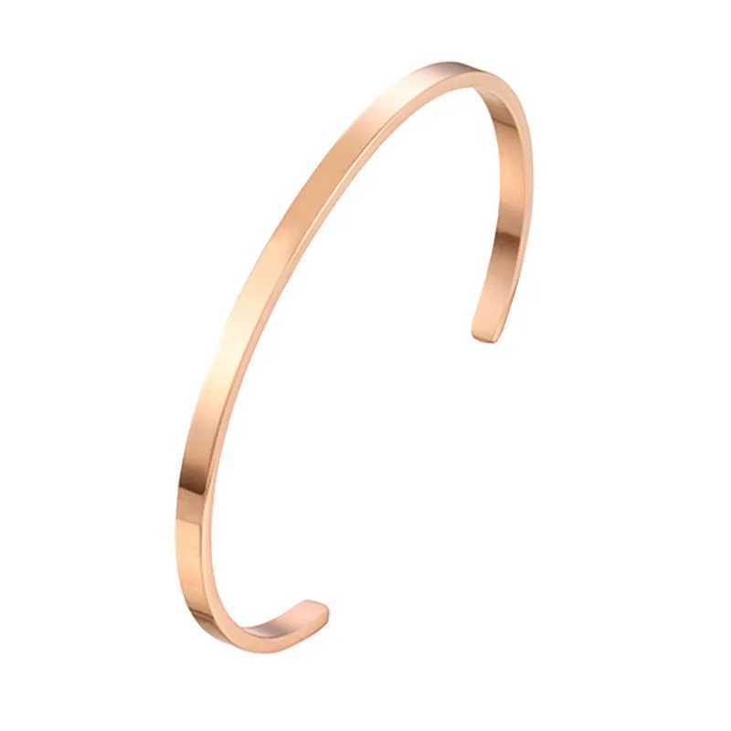 Unisex Simple Stainless Steel Opening Bangle Bracelet For Lovers Can Be DIY AlphanumericX240925