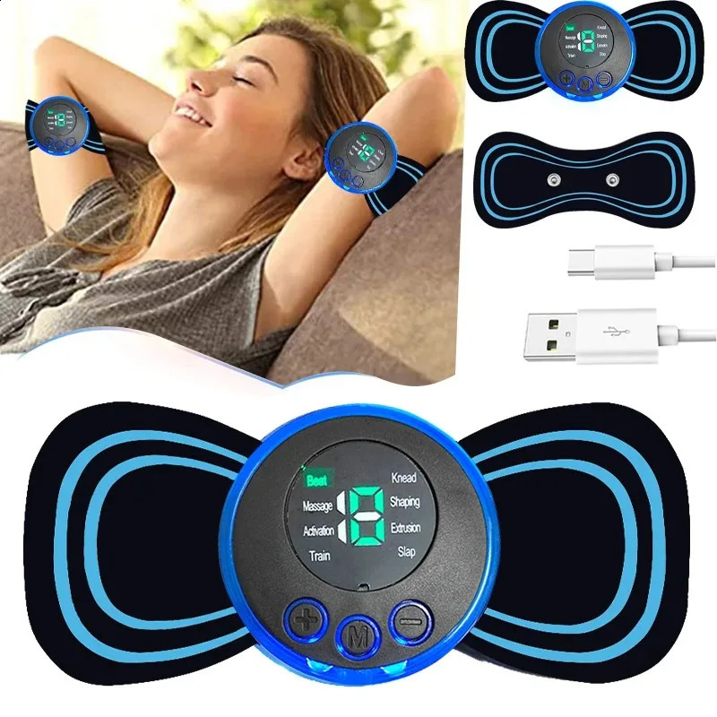 Portable Neck Massager Intelligent Mini Electric Charging Reusable Comfortable Shoulder and Patch with Multiple Adjustable Level 240919