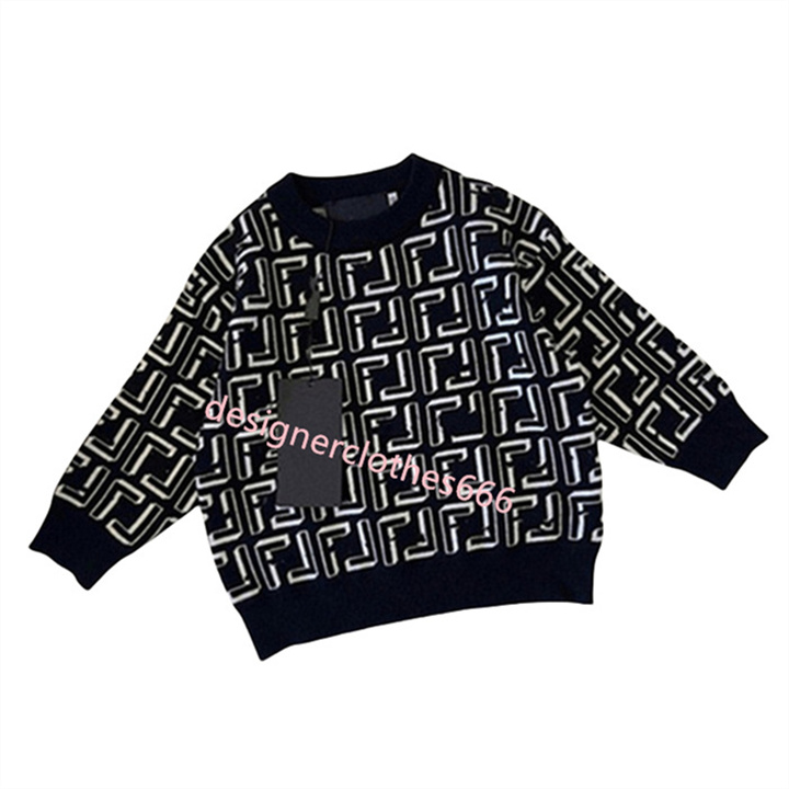 High quality Baby Designer Children's sweater Boys turtleneck Neutral Autumn/Winter warm letter print pullover Sweatshirt 90cm-150cm h4