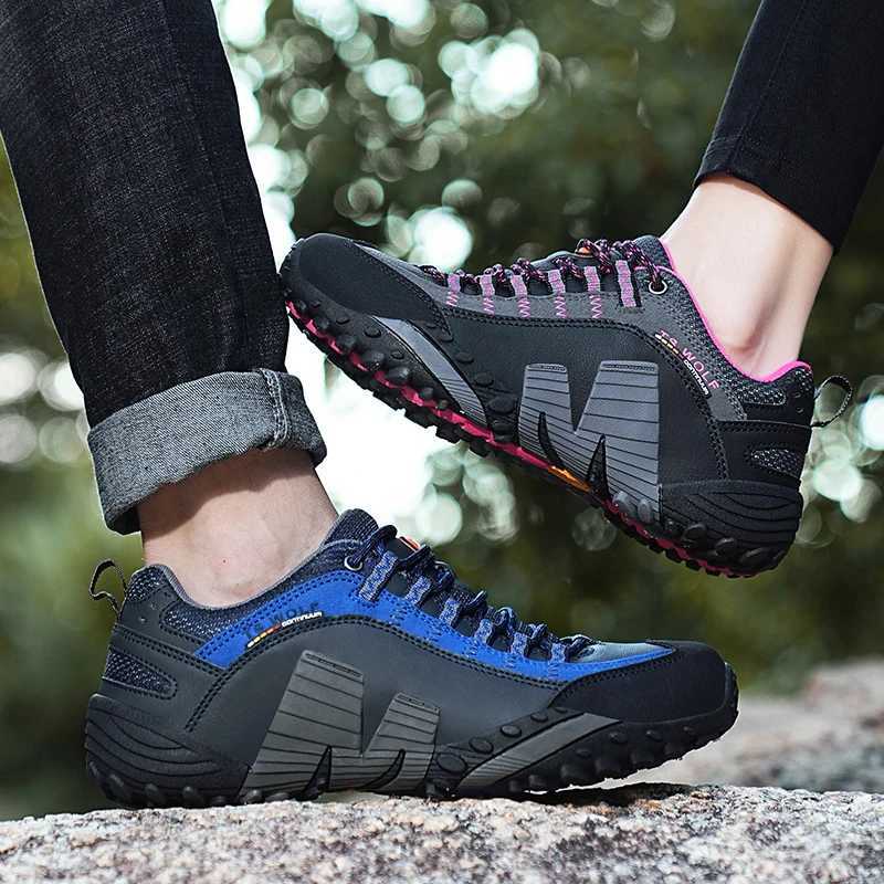 Hiking Shoes Genuine Leather Hiking Shoes Men Waterproof Outdoor Couple Trekking Shoes Non Slip Climbing Sports Shoes Men Sneakers M240924