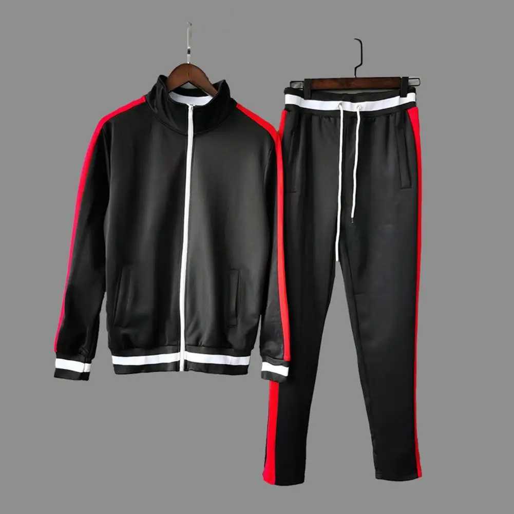 New Mens Tracksuits Men Sets Sweatshirt+sweatpants Tracksuit Zipper Stand Collar Sports Suit Jogging Men Clothing M240925