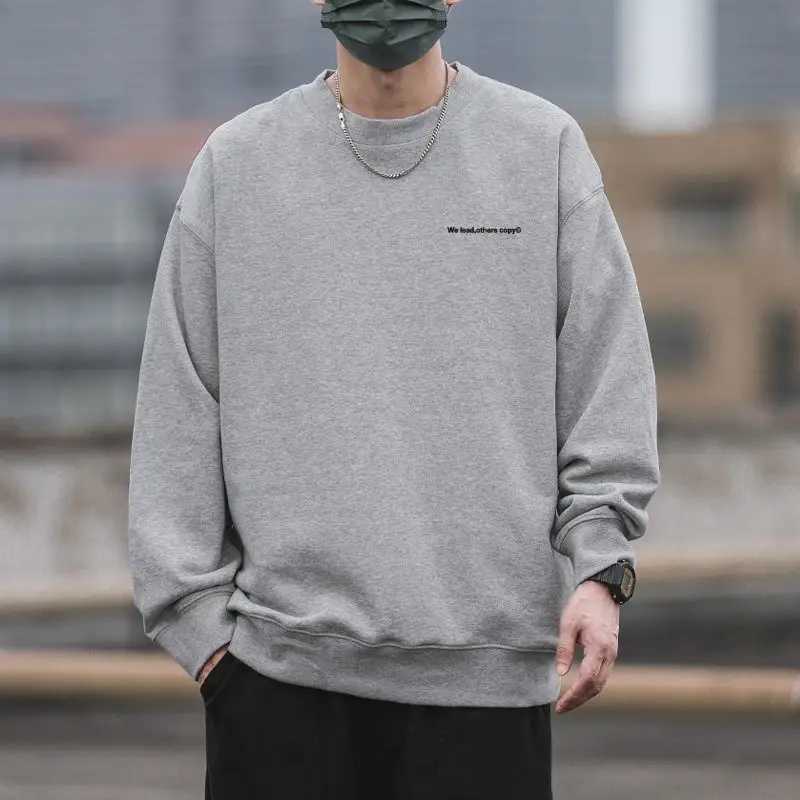 American Retro Autumn 2024 Boyfriend New Patchwork Round Neck Letter Fashion Solid Color Loose Casual Long Sleeved SweatshirtX240925