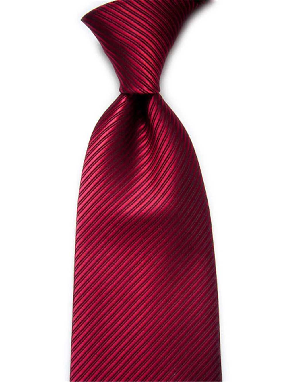Mens Fashion Tie 10cm 4-inch Business Wedding Accessories Silk Tie Solid Stripe Black Blue White Purple Necklace Y240925