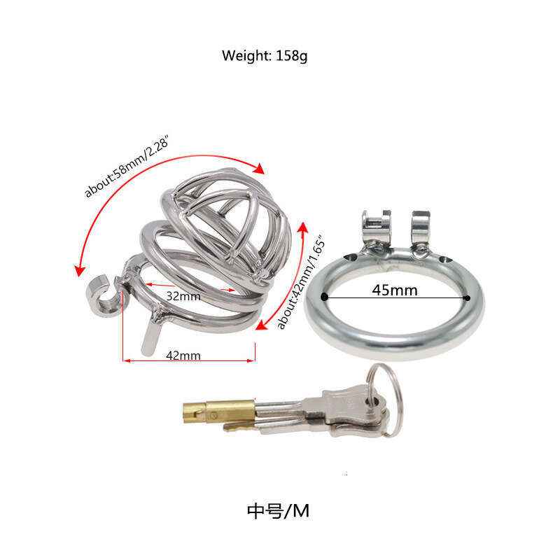 Men's chastity lock, stainless steel metal chastity device, worn outdoors, penis cage, bird binding sex toy, adult use