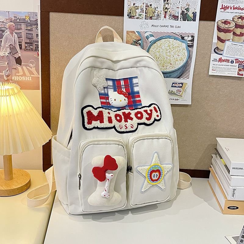 2024 New Korean Edition Youth Large Capacity Women's Backpack Shoulder Bag
