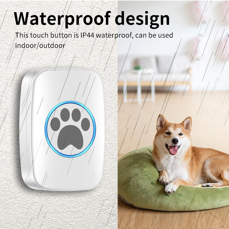Wireless Doorbell For Pets Remote Control Pet Bell Touching Button Dog Door Bell Dog Door Training Bell EU UK US AU Plug