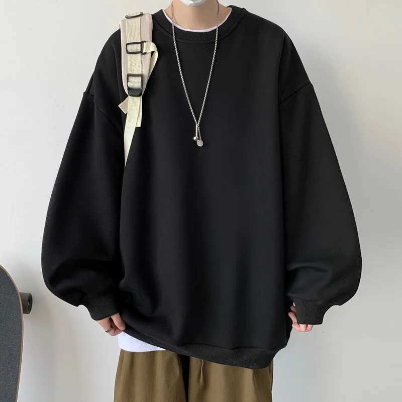 Mens Autumn Winter Hooded Sweatshirts Fashion Brand Loose Round Neck Ruffian Hoodie Men Streetwear Warm Long Sleeve HoodiesX240925