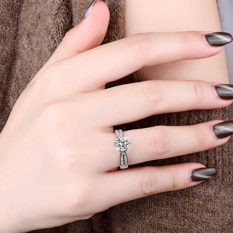 Original PT950 Platinum Ring Sparkling D-Color 3-Carat Solitaire Moissanite Laboratory Diamond Ring Wedding Ring W240925