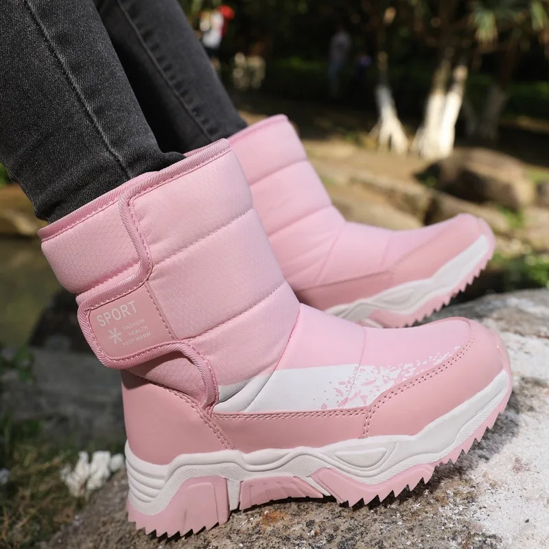 Boys snow boots winter childrens cotton shoes medium and large velvet thick anti slip girls 240925