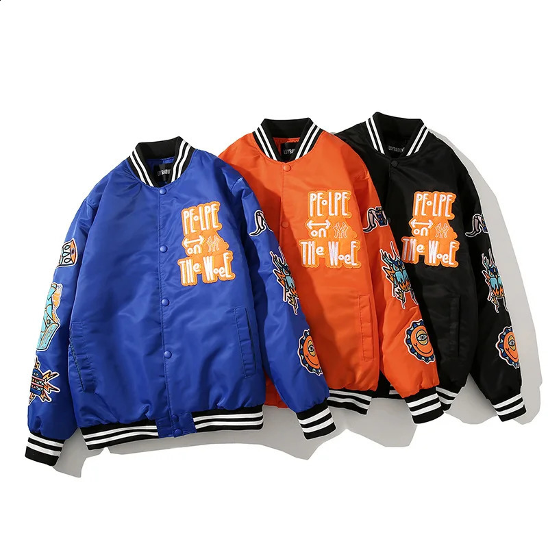 Winter Varsity Jacket Men Women Embriodey Basketball Jacket Retro Fashion Pilot Jacket Men Animal Couple Clothes High Street 240924