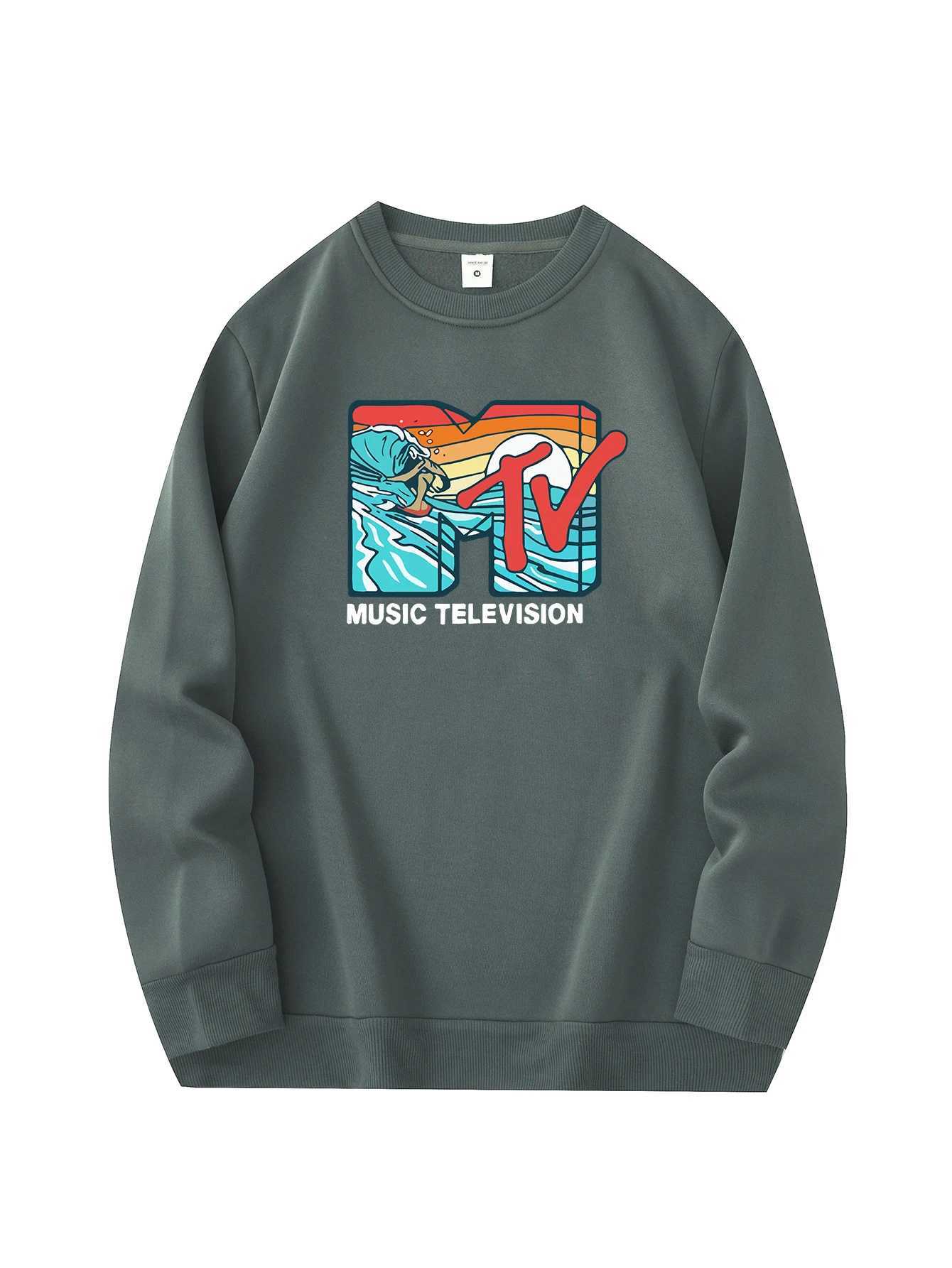 Mens new fashion round neck sweater casual and daily comfort round neck sweatshirt wave print mens jacketX240925