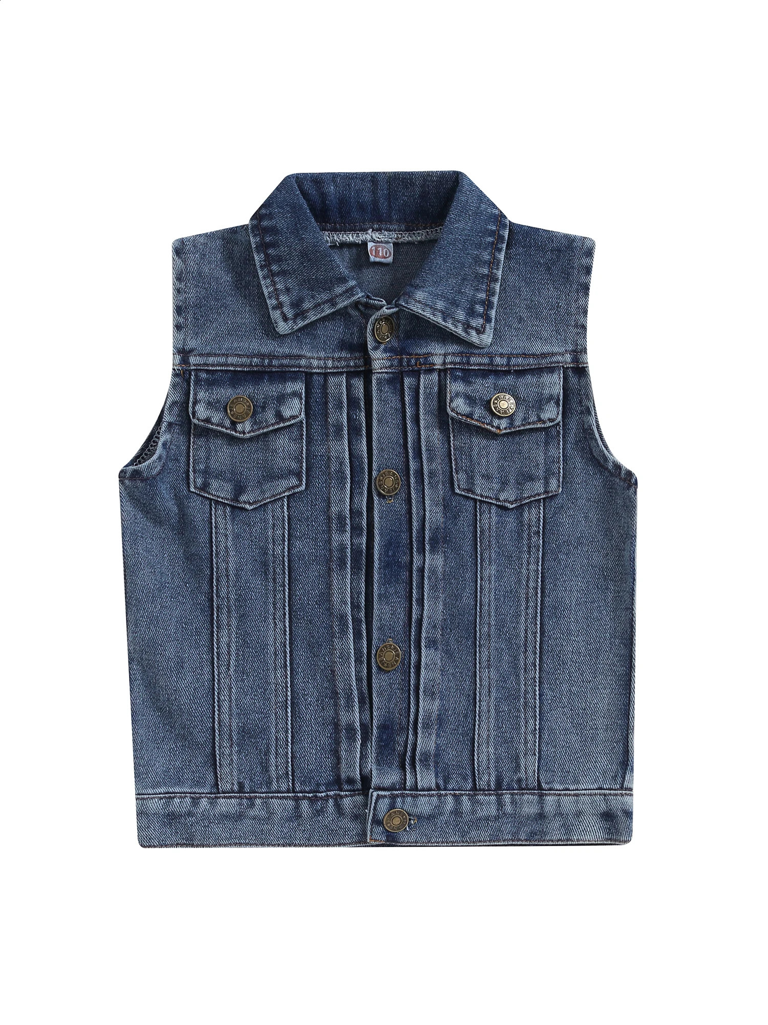 Vintage Denim Jacket for Kids Boys Girls Sleeveless Jeans Vest 2 4 6 8 Years Old Toddler Denim Vest 240921