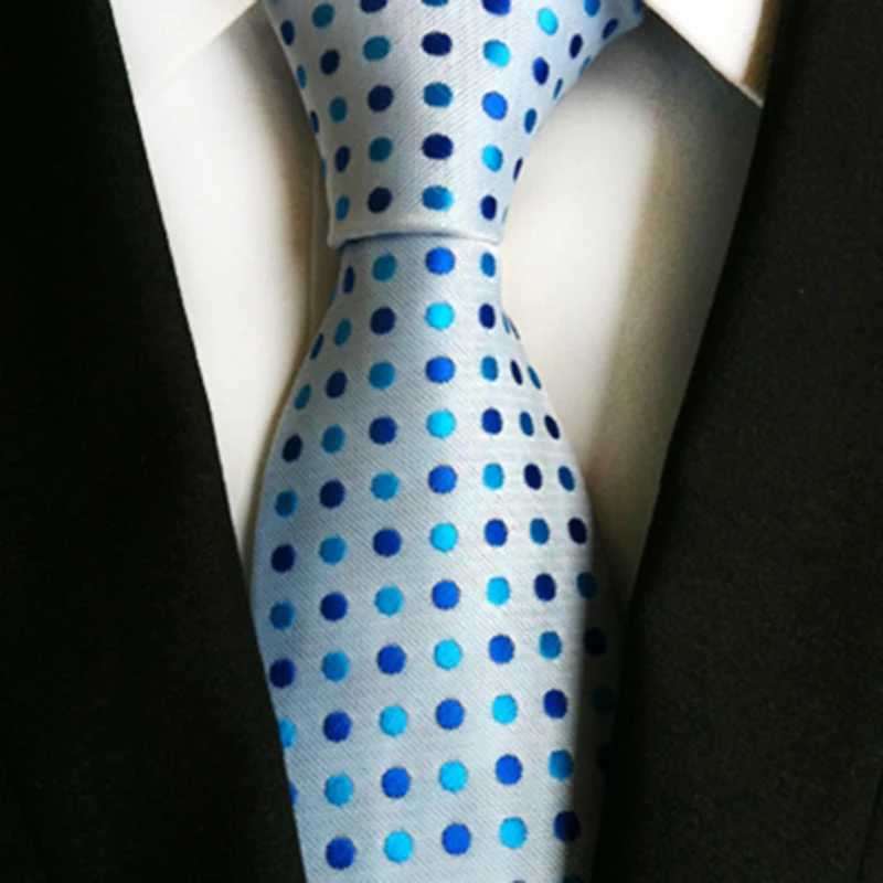 GUSLESON fashion casual 8cm blue and red floral polka dot necklace mens business gift wedding formal tie accessories Y240925