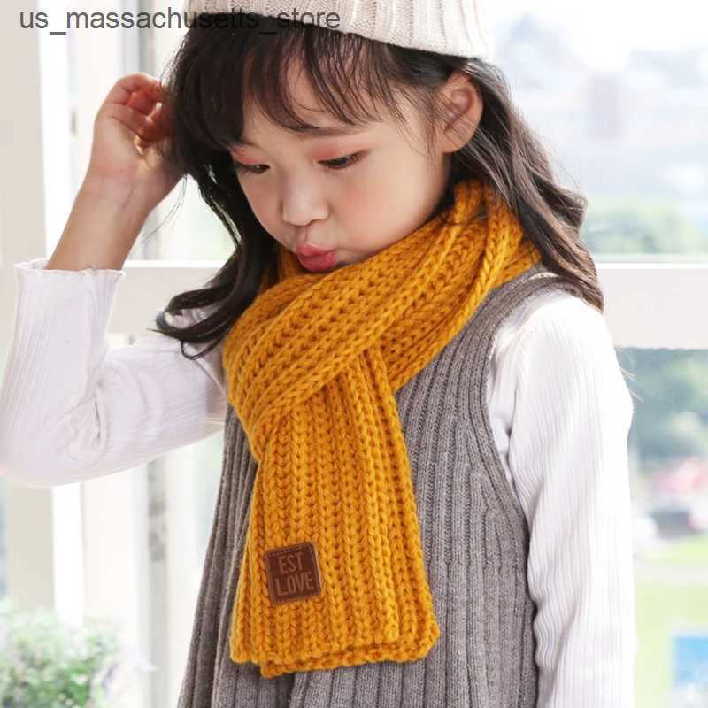 Scarves Wraps Kids Scarf Boys Girls Baby Winter Warm Scarf Women Knit Shawl Scarf Children Neck Collar Keep Warm Accessories L240910 L0910