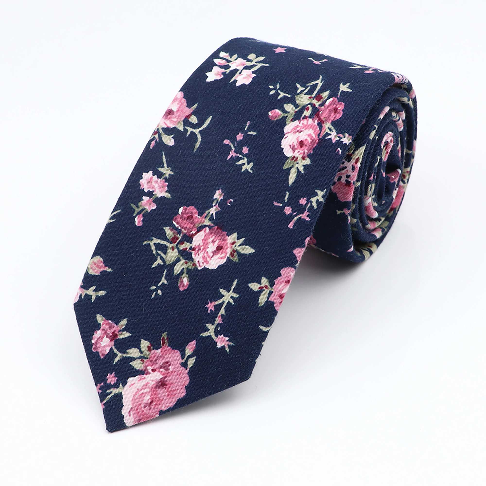 New Floral Elegant Tie For Men Wen 100% Cotton Beautif Flower Paisley Necktie Narrow Skinny Cravat Wedding Casual Corbatas X250407