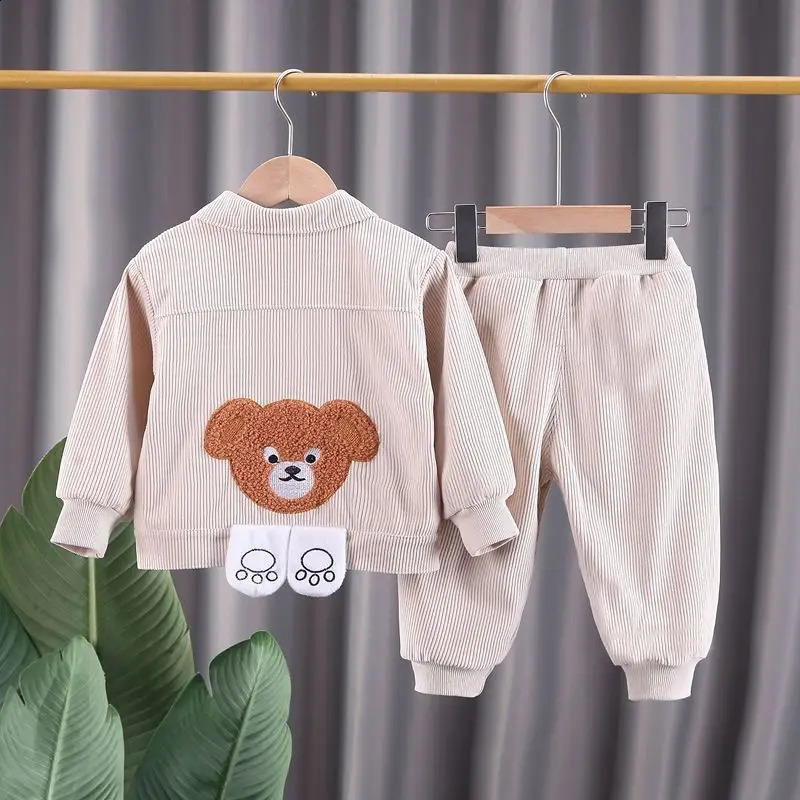 Baby set springsummer casual jacketpants twopiece boys and girls jacket Korean version clothing 240925