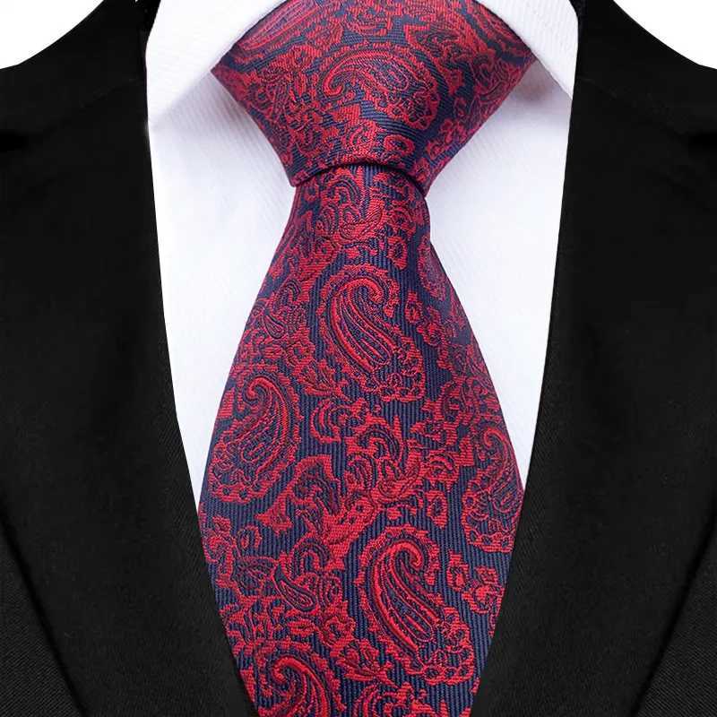 Luxury 8CM Mens Necktie Red Color Dot Stripes Solid Paisley Tie For Man Gro Jacquard Woven Neck Tie For Business Wedding Party X2504076
