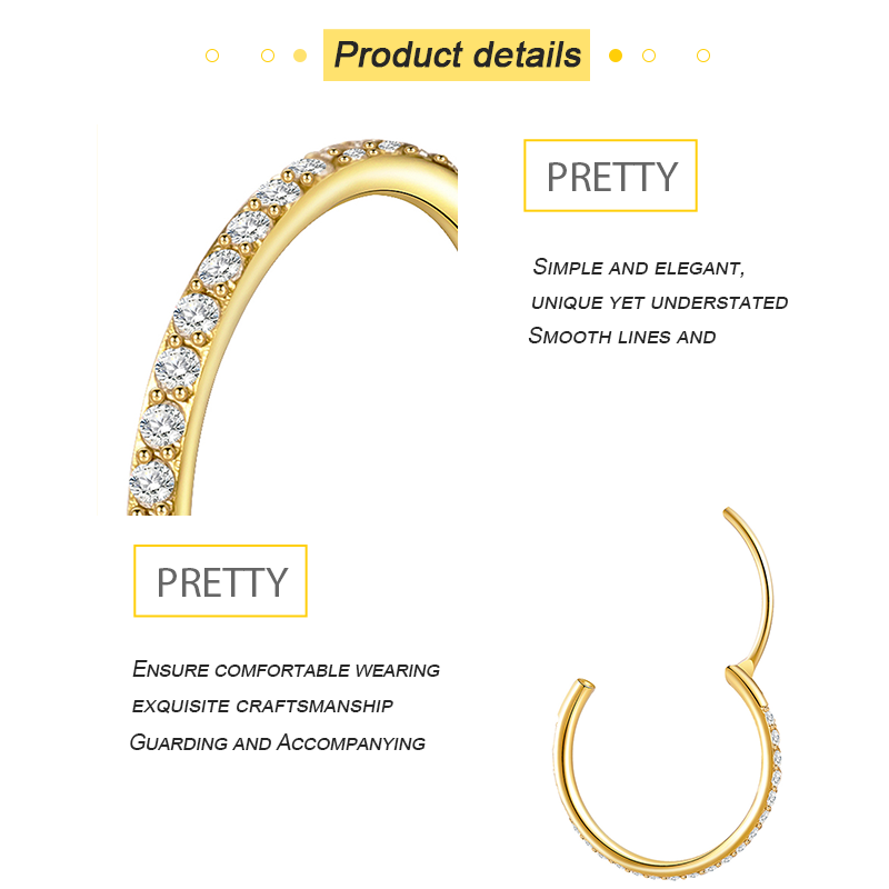 TUPMI 20G Nose Ring Hoop 316L Surgical Steel Nose Hoop 14k Gold CZ Handmade Stainless Steel Cartilage Earrings Tragus Helix Hoop Nose Rings Piercing J