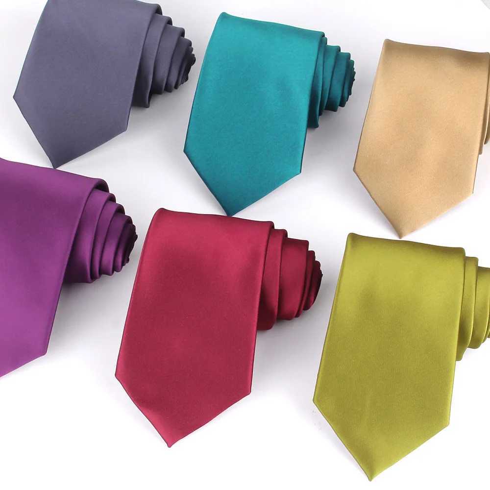 Mens new tight tie casual solid color tie set ultra-thin tie suitable for business weddings Grossman collar Gravata gift Y240925