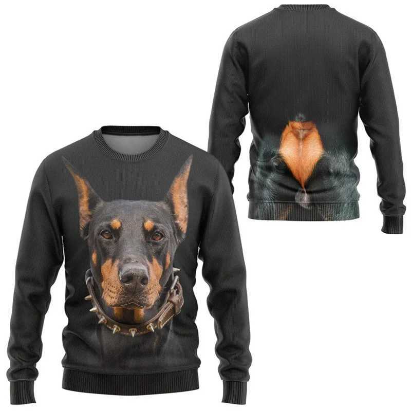 3D Printed Corgi Pug Bull Terrier Hoodie For Men Animal Dog Pattern Sweatshirt Casual Long Sleeves Round Neck Autumn PulloversX240925
