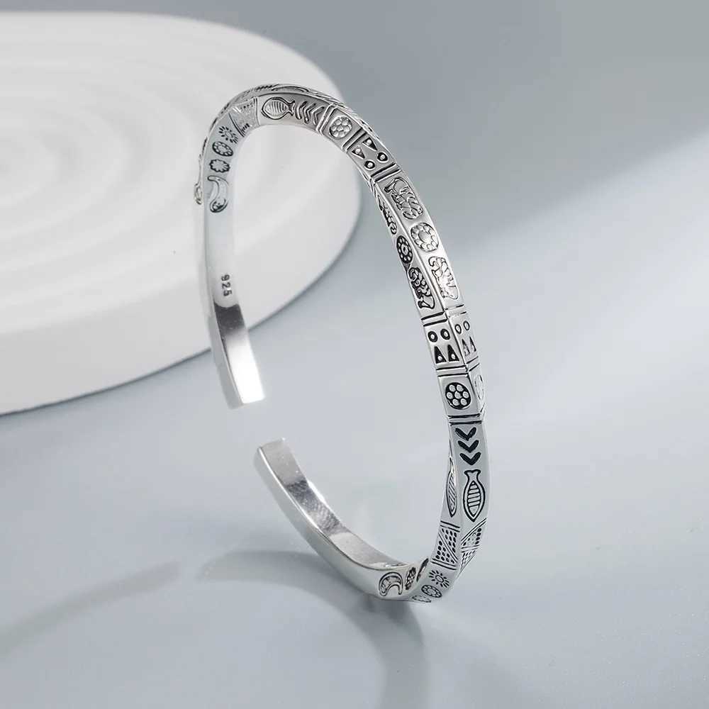 Bangles Open 925 Women Sterling Bracelets Silver For Geometry Totems Luxury Designer Jewelry Gift FemaleX2409