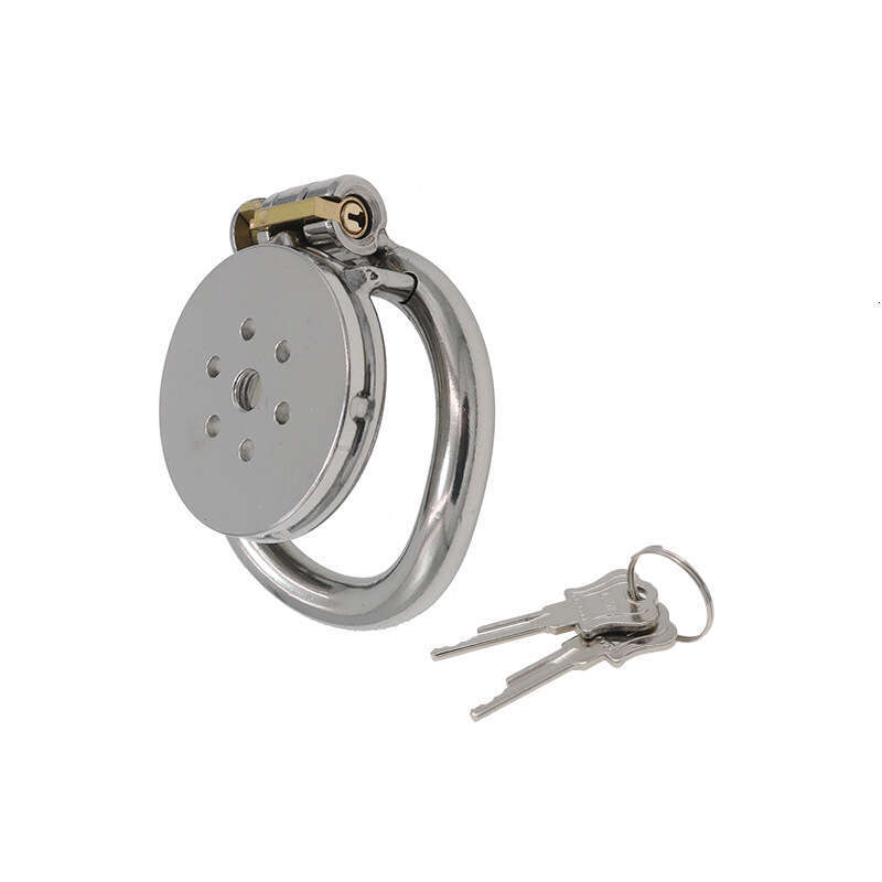 Colorful flat plate round hole chastity lock cage, men's chastity device, alternative restraint, sex tool, worn abroad, cross-border