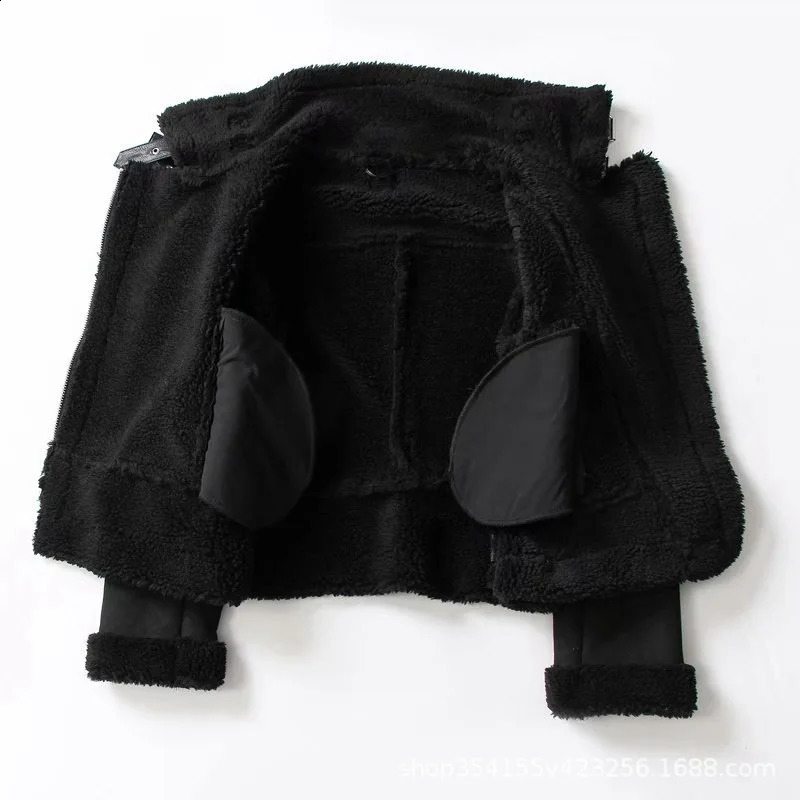 Womens AutumnWinter Suede Surface Fur Integrated Warm Jacket 240924
