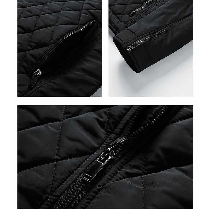 Fashion jacket for men autumn warm thick motor windproof mesh ultra-thin jacket work jacket mens casual jacket quilted barn jacket Y240925