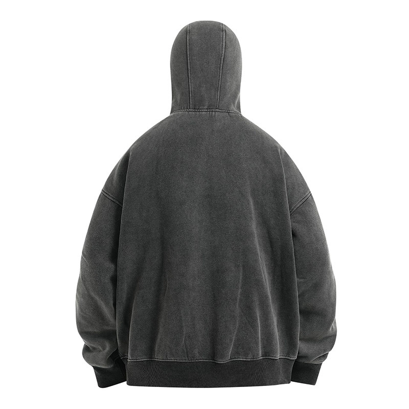 Vintage Hi Street Solid Color Sweatshirt Men Harakuju Streetwear Loose Pullover Hoodies Patchwork 240924