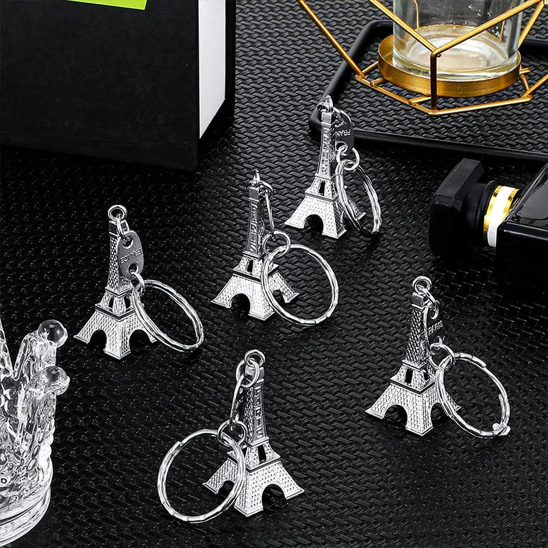 50 Paris Eiffel Tower shaped keychains Novelty Gadget Trinket Souvenir Christmas gift keychains 240924
