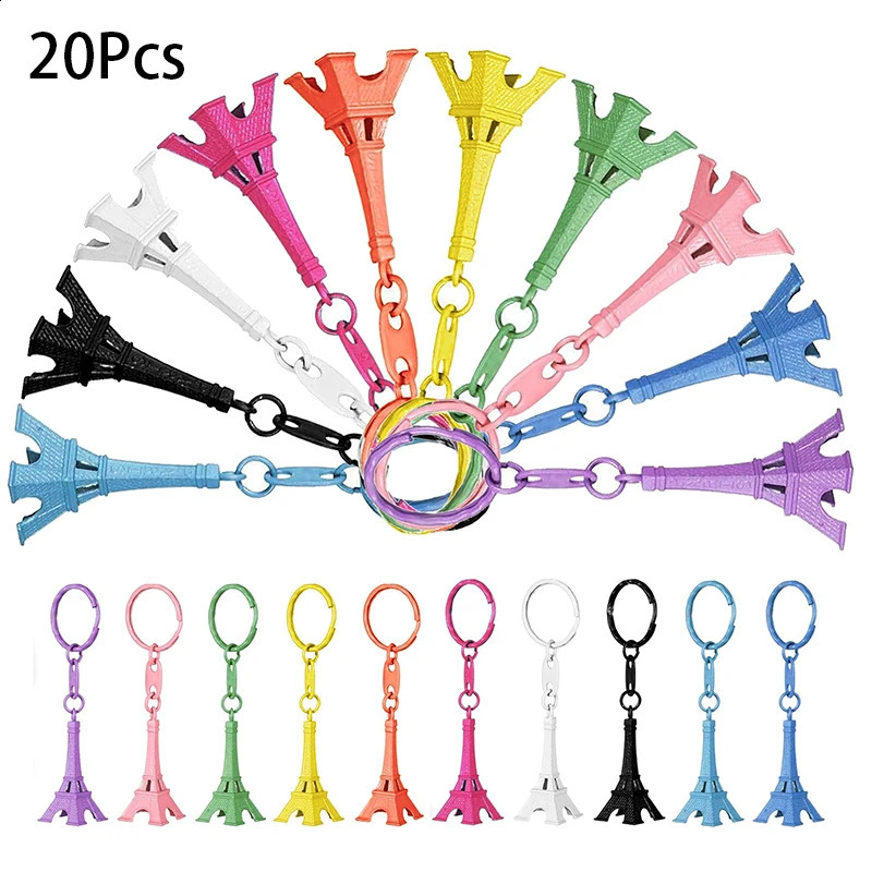 20 pieces of metal keychains 3D Paris Tower keychains French travel souvenirs promotional gifts 240924