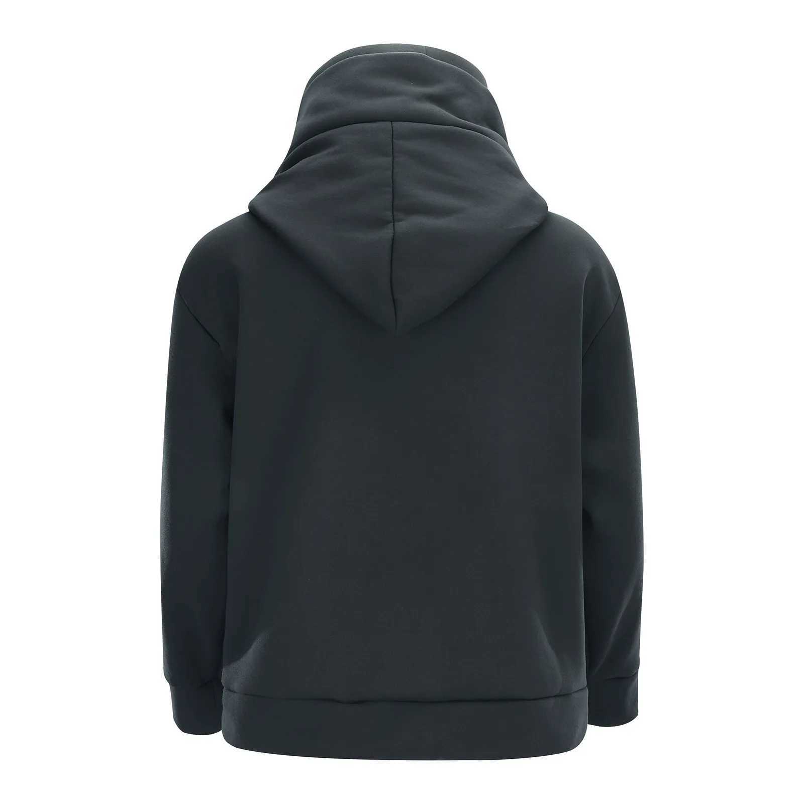 Long Sleeve Ninja Hoodie Mens Pullover Hoodies Loose Harajuku Hooded High Neck Sweatshirt Hip Hop Mens Streetwear ClothesX240925