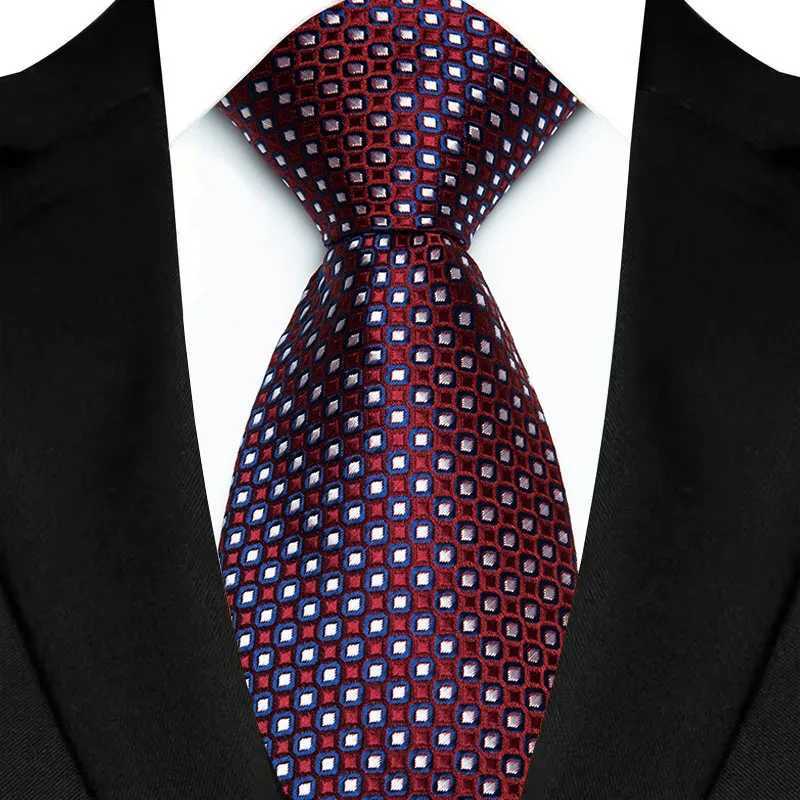Luxury 8CM Mens Necktie Purple Color Stripes Floral Plaid Ties For Man Gro Jacquard Woven Neck Tie For Business Wedding Party X2504071