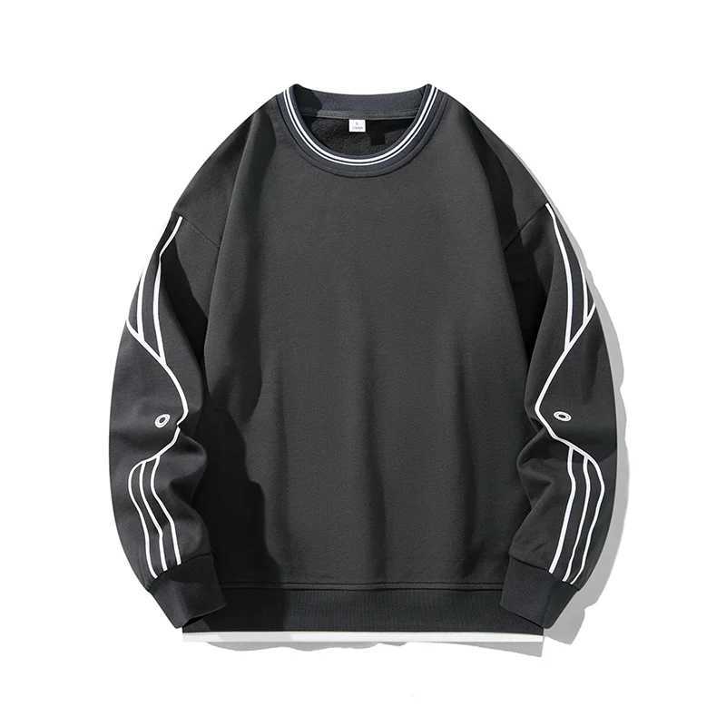 Large Size 7XL 8XL Long-sleeved Sweater Mens Autumn and Winter Korean Casual Handsome Plus Fat Round Neck T-shirt Top harajukuX240925