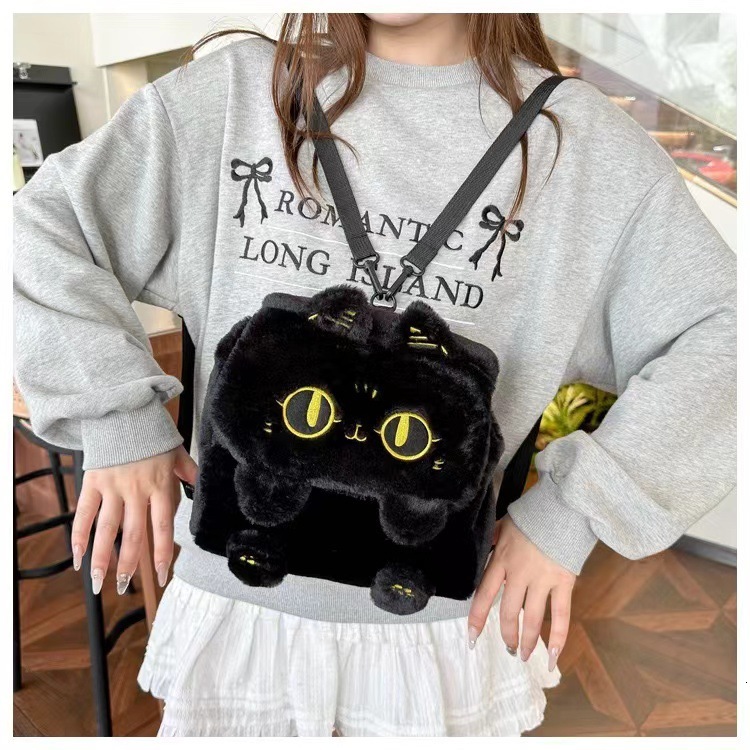 2024 new designer backpack cartoon lamb plush doll bag cute girl college JK multifunctional backpack ins backpack