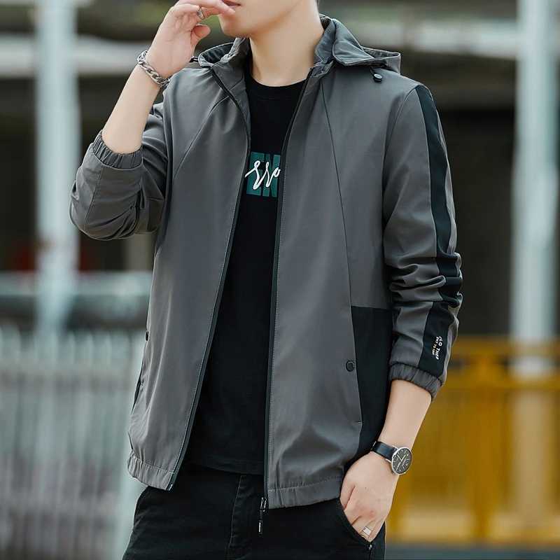 Mens Spring and Autumn Zipper cardigan Long Sleeve Hooded Jacket Pocket Casual Loose Coat Fashion Business Top Y240925