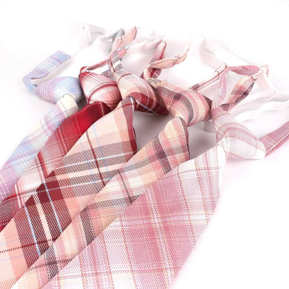 Mens casual plain collar set for boys and girls slim mens collar Gravatas simple lazy student tie Y240925