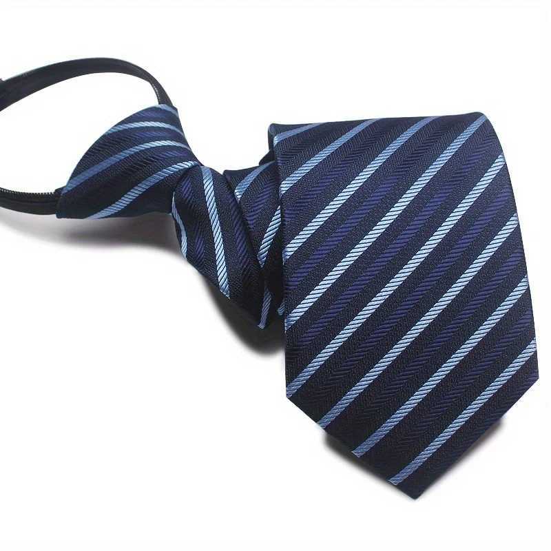Easy Pl Lazy Tie 1 piece 7CM/2.75 inch Convenient Tie Business Leisure Navy Blue Series Y240925