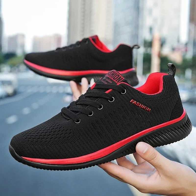 Mens running knitted shoes fashionable casual sports shoes breathable sports gym lightweight mens sports shoes casual shoes Z250319