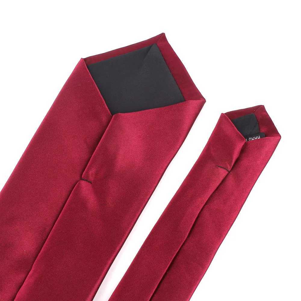 Mens new tight tie casual solid color tie set ultra-thin tie suitable for business weddings Grossman collar Gravata gift Y240925