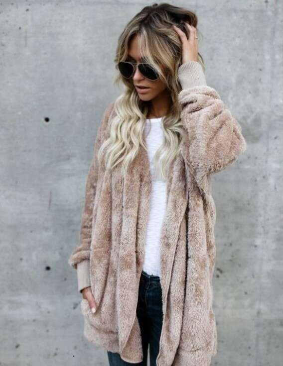 2024 autumn/winter furry warm top mid to long length, double-sided anti fur jacket