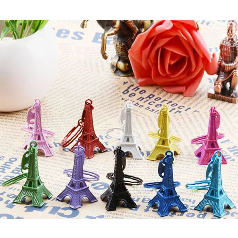 20 pieces of metal keychains 3D Paris Tower keychains French travel souvenirs promotional gifts 240924