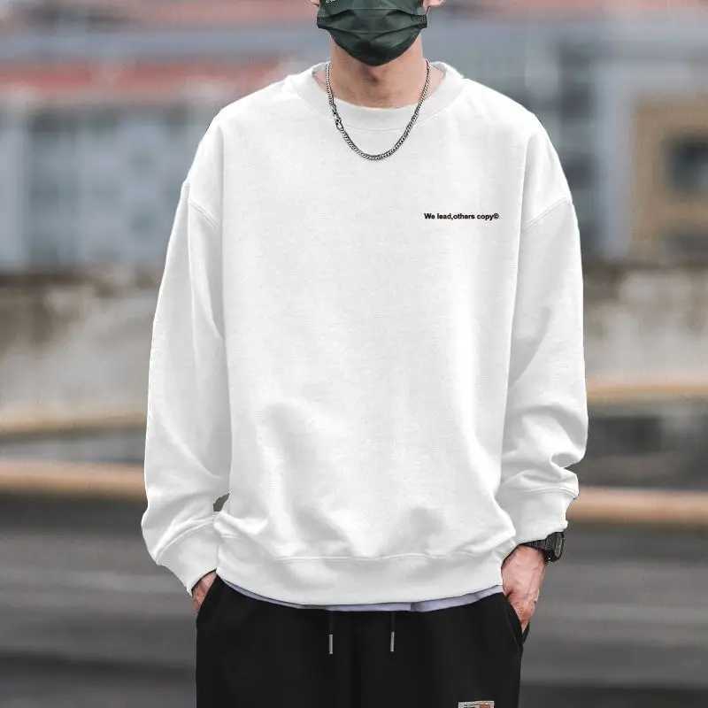 American Retro Autumn 2024 Boyfriend New Patchwork Round Neck Letter Fashion Solid Color Loose Casual Long Sleeved SweatshirtX240925