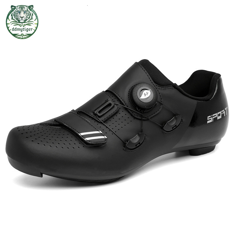 ddmytiger Highway mountain men's and women's locked bicycles without lock hard soled dynamic cycling shoes, gym black color A ddmythur