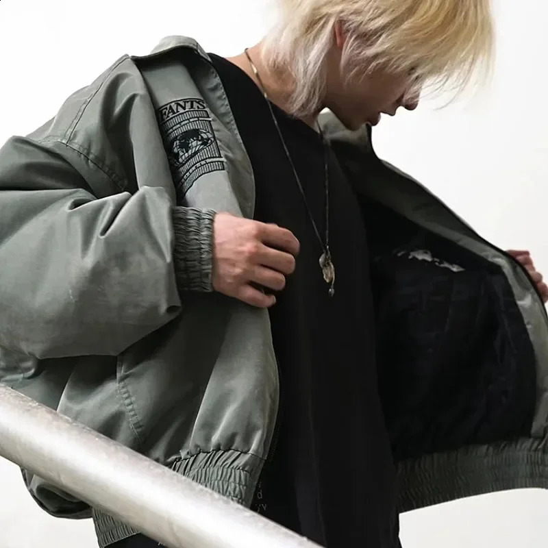 NIGO ERD Embroidered Sleeves Aging Cotton Nylon Silhouette Jacket Bomber Jacket Mens Street Baseball Clothing #NGTTOP11145 240919