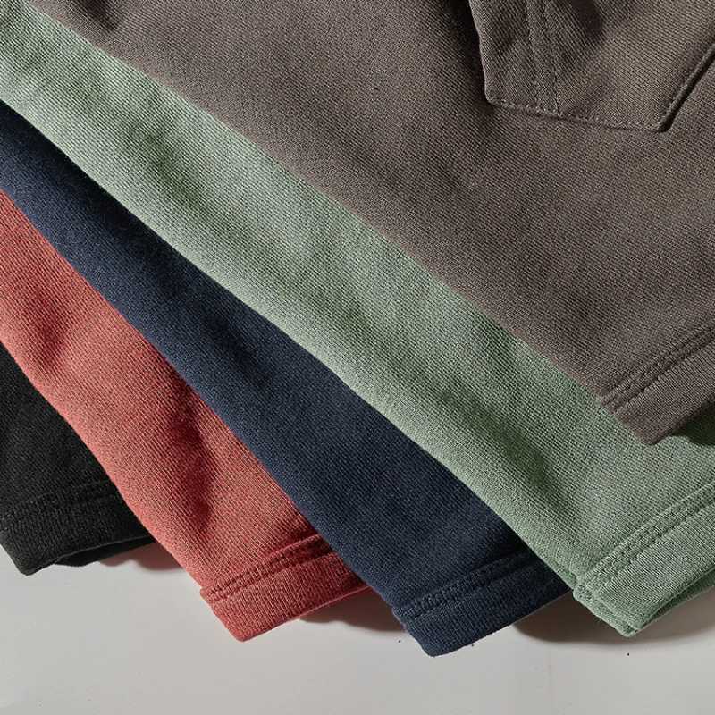 Japanese heavy velvet padded sweater mens 2022 autumn and winter solid color kangaroo pocket warm round neck jacketX240925